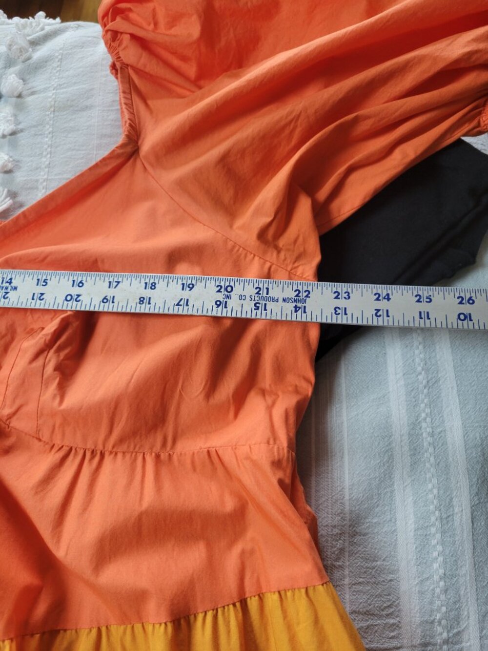 Farm Rio for Anthropologie Colorblock Tiered Puff Sleeve Maxi Dress Boho Chic 2X - Picture 8 of 9